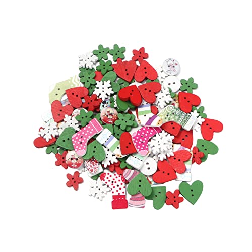 OATIPHO Blumenknöpfe 120 Stk 2 Lochknöpfe Zum Nähen Weihnachtsstrumpf Stuffer Weihnachts-flatbacks Dekorative Holzknöpfe Kleine Holzknöpfe Weihnachtsknöpfe Zum Nähen Bambus Handbuch Holz von OATIPHO