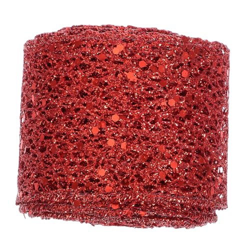 OATIPHO Glitzer Meshband mit Drahtrand Breit Einfarbig Geschenkband für Schleifen DIY Dekoband für Geschenkverpackung Blumensträuße und Festtagsdeko von OATIPHO