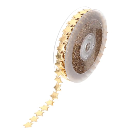 OATIPHO Goldenes Geprägtes Dekoband mit Fünfzackigem Sternmuster Rolle Festliches Geschenkband für Weihnachtsdeko Partyschleife und Diy Bastelarbeiten Langlebiges Schmuckband für Damen und von OATIPHO