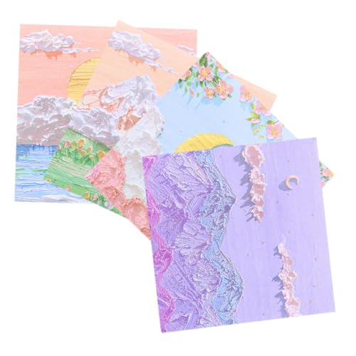 OATIPHO Haftnotizen Landschaft Klebrig Pastell Ästhetisch Memo Pads Bunt Notizbilder Aufkleber-organizer-ordner Sammelalbum-aufkleber Lieben Dekorative Aufkleber Für Ölgemälde Papier von OATIPHO
