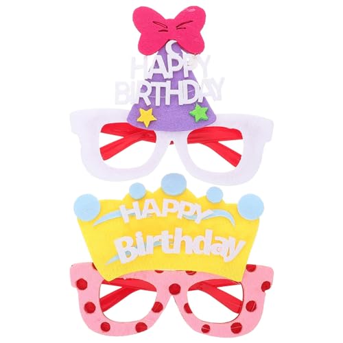 OATIPHO Happy Birthday-Brille 2 Stück Aus Filz Geburtstagsparty-Sonnenbrille Foto-Requisiten Für Kinder Und Erwachsene Geburtstagsparty-Geschenke von OATIPHO