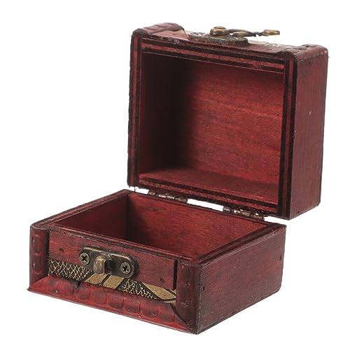 OATIPHO Retro Schmuckbox aus MDF Tragbare Kleine Schmuckaufbewahrung für Halsketten Armbänder und Anhänger Kompakte und Leichte Schmuckdose für Tisch Vintage Design mit Robustem Material von OATIPHO