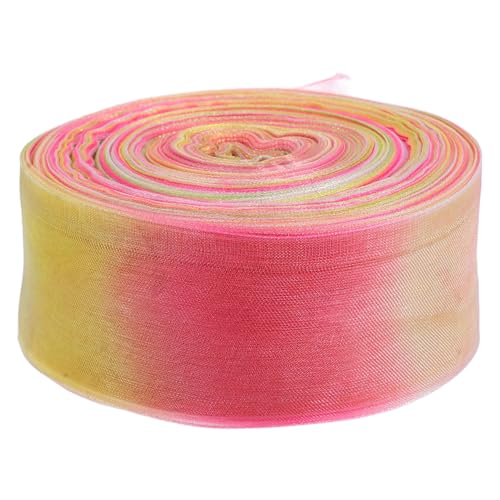 OATIPHO dekoratives Band gestreiftes Zierband Fransenbesatz Band für Haare Maschenband für Kränze Bänder für Blumensträuße Kunstpelzband schimmerndes transparentes Organza Schleife von OATIPHO