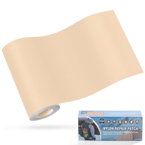 OAZ Nylon Selbstklebende Patches, 1 Rolle 10x160cm Selbstklebender Wasserdichte Reparatur Patch, Nylon FlickeBeige Selbstklebend Beige, für Zelte, Daunenjacke, Schlafsack, Tasche OAZ Nylon Selbstklebende Patches, 1 Rolle 10x160cm Selbstklebender Wasserdichte Reparatur Patch, Nylon FlickeBeige Selbstklebend Beige, für Zelte, Daunenjacke, Schlafsack, Tasche von OAZ