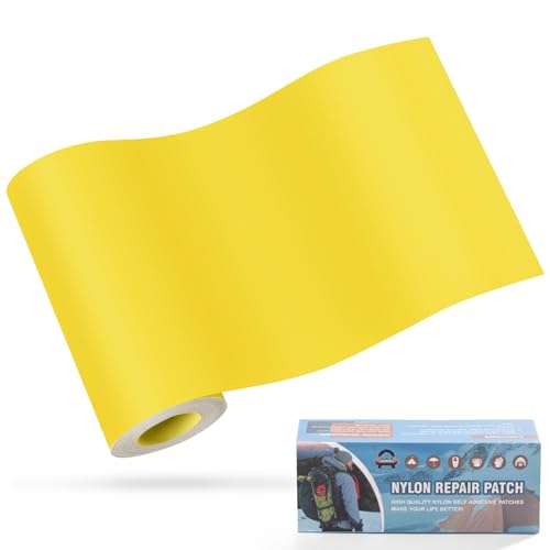 OAZ Nylon Selbstklebende Patches, 1 Rolle 10x160cm Selbstklebender Wasserdichte Reparatur Patch, Nylon Flicken Selbstklebend Gelb, für Zelte, Daunenjacke, Schlafsack, Tasche OAZ Nylon Selbstklebende Patches, 1 Rolle 10x160cm Selbstklebender Wasserdichte Reparatur Patch, Nylon Flicken Selbstklebend Gelb, für Zelte, Daunenjacke, Schlafsack, Tasche von OAZ