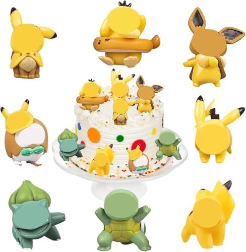 OAZEUSYN 8 Stück Mini Figuren Set Junge Mädchen, Figuren Tortendeko, Cartoon Mini Tortenfiguren, Kuchen Deko Kindergeburtstag, Cake Topper für Party Supplies (A) von OAZEUSYN