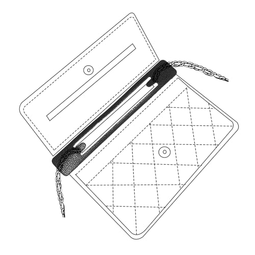 OAikor WOC Verschleißfester Taschenformer für Ihre Kettentaschen, Kettenschutzfolie, Leder, Litschi-Getreide, Brieftaschen, Verschleißpolster (Schwarz, 19,8 x 3 cm) von OAikor