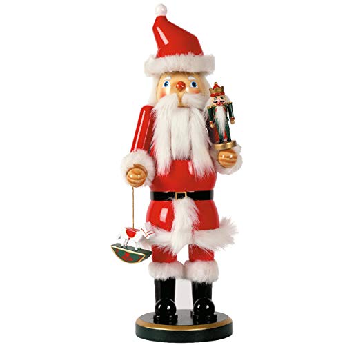 Nussknacker Deko Figur Weihnachtsmann groß rot / 38 cm/Nussknacker Holzfigur/handbemalt im Kunsthandwerks-Stil/weihnachtlich dekorieren von OBC-Kunsthandwerk