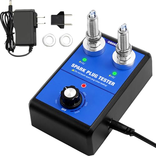 Zündkerzen Tester Auto, Zündkerzen Prüfgerät, Mit Doppeltes Loch Test Kfz-Zündkerzenprüfgerät, Einstellbare Drehzahl (0-6000 U/min), Inkl Adapter Für Zündkerzen Ideal Für 12v Benzin Fahrzeuge von OBDResource