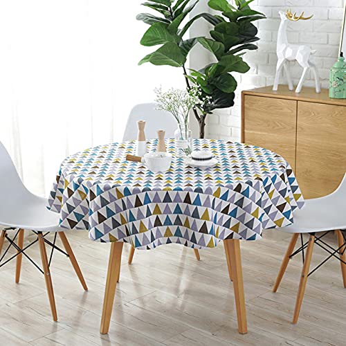 Baumwolle Leinen Nordic Runde Tischdecke Farbige Streifen Weihnachtsbaum Muster Abdeckung Waschbare Tischdecke für Teetisch-A,Runddurchmesser 150CM Baumwolle Leinen Nordic Runde Tischdecke Farbige Streifen Weihnachtsbaum Muster Abdeckung Waschbare Tischdecke für Teetisch-A,Runddurchmesser 150CM von OBOYGANGNQE