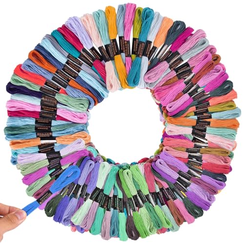 OBTANIM Stickgarn, Kreuzstichgarn, Regenbogenfarben, 200 Knäuel, für Armbänder, Nähen, Basteln und Basteln OBTANIM Stickgarn, Kreuzstichgarn, Regenbogenfarben, 200 Knäuel, für Armbänder, Nähen, Basteln und Basteln von OBTANIM