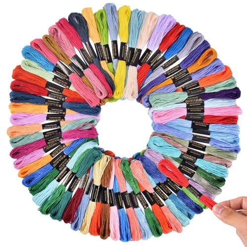 OBTANIM Stickgarn, Kreuzstichgarn, Regenbogenfarben, 50 Knäuel, für Armband, String, Garn, Bastelgarn mit Nadeln für Armbandherstellung, Handnähen, Basteln OBTANIM Stickgarn, Kreuzstichgarn, Regenbogenfarben, 50 Knäuel, für Armband, String, Garn, Bastelgarn mit Nadeln für Armbandherstellung, Handnähen, Basteln von OBTANIM