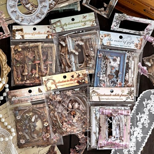 Obujopal AXMK-S6 Vintage-Fotorahmen, Scrapbook-Karton, Papier für Junk-Tagebuch, Collage, Kartenherstellung, Verzierung, Retro-Kunst, DIY, Basteln, Dekoration Obujopal AXMK-S6 Vintage-Fotorahmen, Scrapbook-Karton, Papier für Junk-Tagebuch, Collage, Kartenherstellung, Verzierung, Retro-Kunst, DIY, Basteln, Dekoration von OBUJOPAL