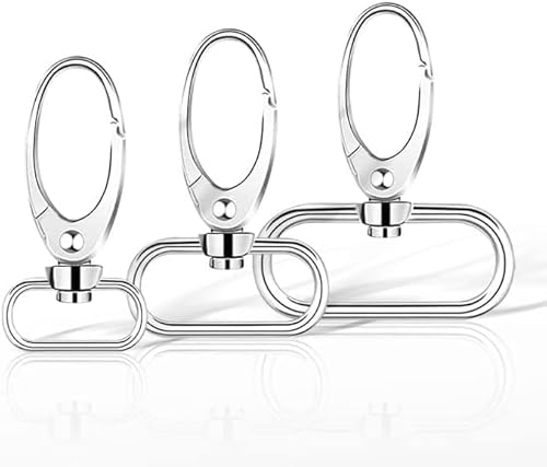 30 Stück Schlüsselanhänger D-Ringen, Karabinerhaken mit 360° Drehfunktion, Schwenkverschluss für Schlüssel Lanyards Rucksäcke Haustierleinen DIY Handwerk, 3 Größen 30 Stück Schlüsselanhänger D-Ringen, Karabinerhaken mit 360° Drehfunktion, Schwenkverschluss für Schlüssel Lanyards Rucksäcke Haustierleinen DIY Handwerk, 3 Größen von OCCOUMR