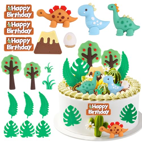 Dinosaurier Kuchen Topper Set, Dino Tortendeko für Kindergeburtstag, Baby Party Deko, Cake Topper für Dinosaurier Themen Kuchen, Happy Birthday Dekoration für Jungen und Mädchen Dinosaurier Kuchen Topper Set, Dino Tortendeko für Kindergeburtstag, Baby Party Deko, Cake Topper für Dinosaurier Themen Kuchen, Happy Birthday Dekoration für Jungen und Mädchen von OCCOUMR