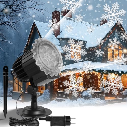 LED Schneeflocken Projektor Licht, Wasserdicht IP65 Weihnachts Outdoor Dekoration für Weihnachtsfeiern, Hochzeiten Innen Außen Nutzung von OCCOUMR