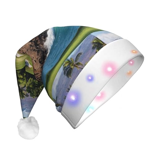 Hawaii Beach Golf Course Erwachsene Plüsch Glow Weihnachtsmütze Dekorative Hut Geeignet Für Neujahr Party Supplies von OCELIO