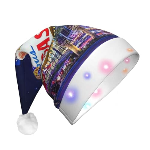 Las Vegas Night City Erwachsene Plüsch Glow Weihnachtsmütze Dekorative Hut Geeignet Für Neujahr Party Supplies von OCELIO