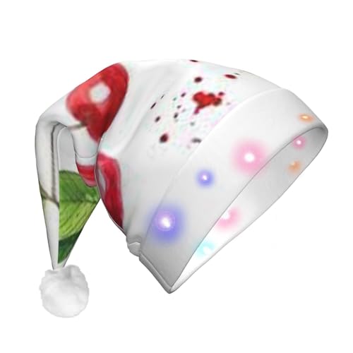Niedliche Kirsche Erwachsene Plüsch Glow Weihnachtsmütze Dekorative Hut Geeignet Für Neujahr Party Supplies von OCELIO