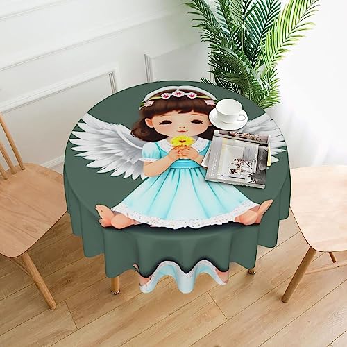 OCELIO Runde Tischdecken mit süßem kleinen Engel, gemustert, 152,4 cm Durchmesser, für Tischdekoration, Zuhause, Hochzeiten, Partys und Camping OCELIO Runde Tischdecken mit süßem kleinen Engel, gemustert, 152,4 cm Durchmesser, für Tischdekoration, Zuhause, Hochzeiten, Partys und Camping von OCELIO