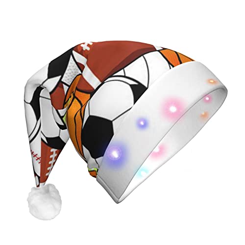 Sportball Erwachsene Plüsch Glow Weihnachtsmütze Dekorative Hut Geeignet Für Neujahr Party Supplies von OCELIO