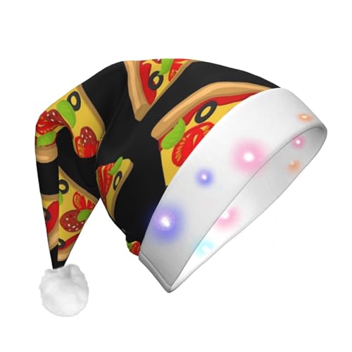 Tasty Pizza Erwachsene Plüsch Glow Weihnachtsmütze Dekorative Hut Geeignet Für Neujahr Party Supplies von OCELIO