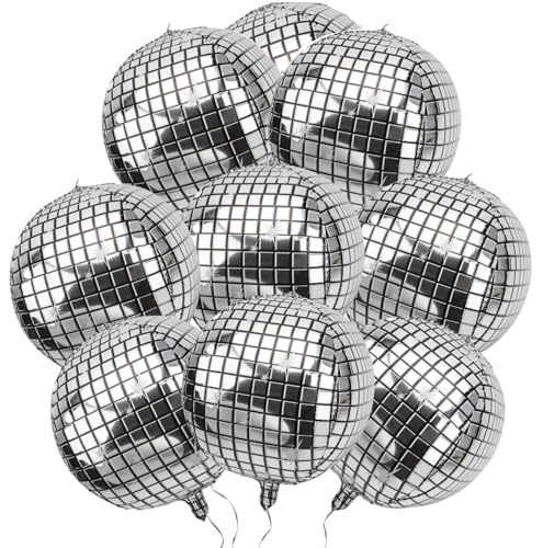 9Pcs Silver Disco Balloons, 22 Inches 4D Silver Disco Ball, Shiny and Unique, Perfect for Birthdays, Bachelor Party, Wedding, 70s 80s 90s Disco Party Decorations 9Pcs Silver Disco Balloons, 22 Inches 4D Silver Disco Ball, Shiny and Unique, Perfect for Birthdays, Bachelor Party, Wedding, 70s 80s 90s Disco Party Decorations von OCHILIMA