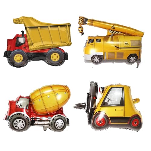 Construction Balloons Birthday Party Supplies Excavator Vehicle Dump Truck Mixer Truck Foil Balloons for Construction Birthday Party Decorations von OCHILIMA