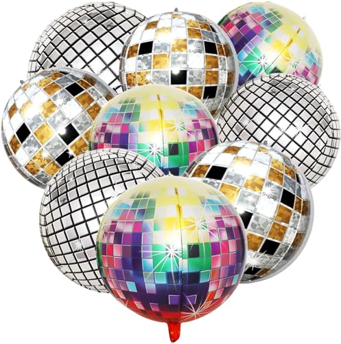Disco Balloon, 9Pack 22 inch Silver and Gold Disco Ball Balloon, 4D Disco Ball Balloons for Disco Party Decorations, Dancing Queen 70s 80s 90s Party Decorations Disco Balloon, 9Pack 22 inch Silver and Gold Disco Ball Balloon, 4D Disco Ball Balloons for Disco Party Decorations, Dancing Queen 70s 80s 90s Party Decorations von OCHILIMA