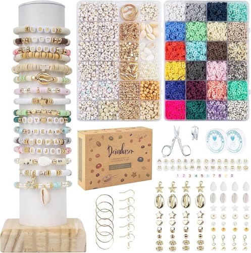 OCHILMA 7200 Clay Beads Armband Herstellung Kit, 48 Farben Freundschaft Armband Perlen, Polymer Heishi Perlen mit Charms für Schmuckherstellung, Geschenke, Kunsthandwerk, Preppy OCHILMA 7200 Clay Beads Armband Herstellung Kit, 48 Farben Freundschaft Armband Perlen, Polymer Heishi Perlen mit Charms für Schmuckherstellung, Geschenke, Kunsthandwerk, Preppy von OCHILIMA