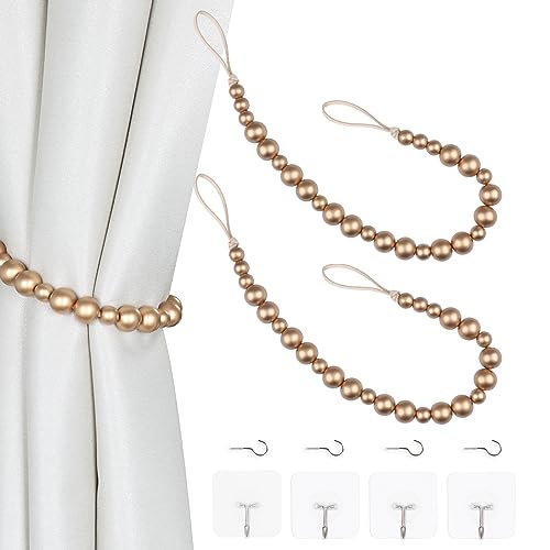 Vorhang-Raffhalter mit Holzperlen, Boho-Vorhang-Raffhalter, Vorhanghalter für Wandvorhänge, Fensterbehandlung, Vorhang-Raffhalter mit Haken, Vorhang-Raffhalter Vorhang-Raffhalter mit Holzperlen, Boho-Vorhang-Raffhalter, Vorhanghalter für Wandvorhänge, Fensterbehandlung, Vorhang-Raffhalter mit Haken, Vorhang-Raffhalter von OCIOLI