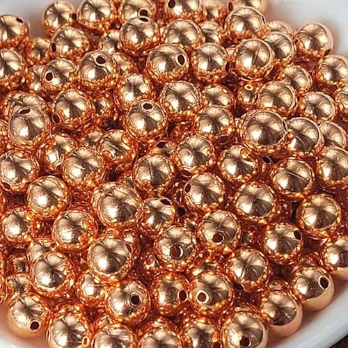 Echte glatte, glänzende, reine massive Kupferperlen, Abstandshalter, Kugel-Schmuck mit Klarschicht, gesäumte Perlen, Größe 8 mm Echte glatte, glänzende, reine massive Kupferperlen, Abstandshalter, Kugel-Schmuck mit Klarschicht, gesäumte Perlen, Größe 8 mm von OCTAZI