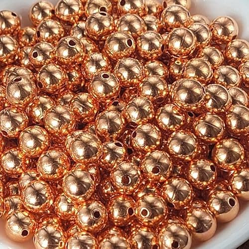 Echte glatte, glänzende, reine massive Kupferperlen, Abstandshalter, Kugelschmuck mit Klarschicht, gesäumte Perlen, Größe 9,5 mm Echte glatte, glänzende, reine massive Kupferperlen, Abstandshalter, Kugelschmuck mit Klarschicht, gesäumte Perlen, Größe 9,5 mm von OCTAZI