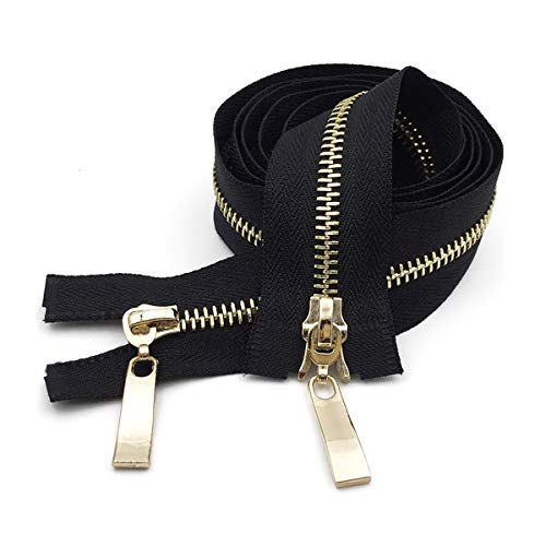 Reißverschluss mit geschlossenem Ende, 1 Stück, 80/100/120 cm, Auto-Lock-Metallreißverschluss, Gold, Doppelschieber-Reißverschlüsse, DIY-Tasche/Kleidung, Nähzubehör, Dunkelrot, 100 cm (Farbe: Rotgold, Reißverschluss mit geschlossenem Ende, 1 Stück, 80/100/120 cm, Auto-Lock-Metallreißverschluss, Gold, Doppelschieber-Reißverschlüsse, DIY-Tasche/Kleidung, Nähzubehör, Dunkelrot, 100 cm (Farbe: Rotgold, von OCtics