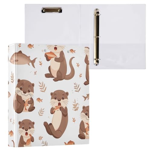 Adorable Otters Klemmbrett mit 3 Ringen, für Briefgröße, für Schul- und Bürobedarf, Beige, 1 Stück Adorable Otters Klemmbrett mit 3 Ringen, für Briefgröße, für Schul- und Bürobedarf, Beige, 1 Stück von ODAWA
