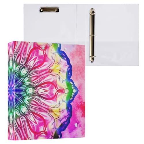 Aquarell-Blumen-Mandala-Binder-Klemmbrett mit drei Ringbüchern, Organizer für Schule und Büro, 1 Stück Aquarell-Blumen-Mandala-Binder-Klemmbrett mit drei Ringbüchern, Organizer für Schule und Büro, 1 Stück von ODAWA