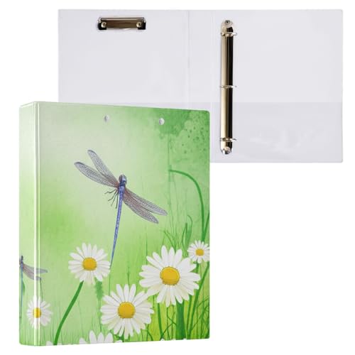 Aquarell-Klemmbrett mit Libellen, Wiese, Gänseblümchen, 3 Ringbücher, Aktenordner für Bürobedarf, 2 Stück Aquarell-Klemmbrett mit Libellen, Wiese, Gänseblümchen, 3 Ringbücher, Aktenordner für Bürobedarf, 2 Stück von ODAWA