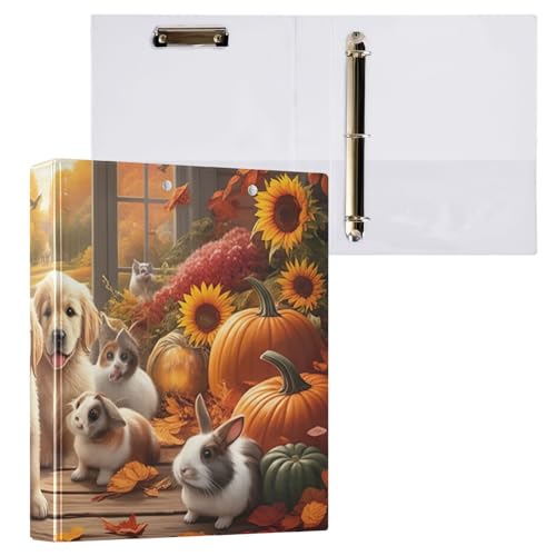 Autumn Golden Retriever Puppies Binder Klemmbrett 3 Ringbücher mit Klemmbrett Binder Organizer für Schule und Büro, 1 Packung Autumn Golden Retriever Puppies Binder Klemmbrett 3 Ringbücher mit Klemmbrett Binder Organizer für Schule und Büro, 1 Packung von ODAWA