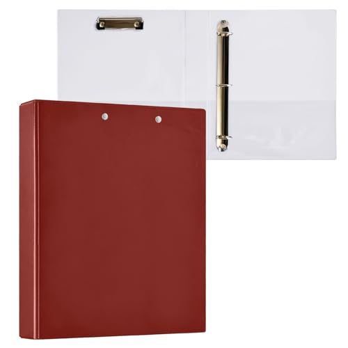 Barn Red Binder Klemmbrett 3-Ringbuch für Briefgröße, Papierbinder Organizer für Schule und Büro, 1 Stück von ODAWA
