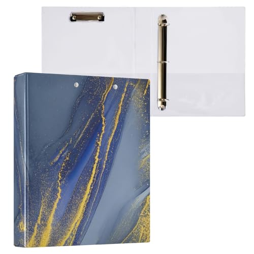 Blues Klemmbrett mit 3 Ringen, Marmor-Gold, für Papier, 2,5 cm, runde Ringe, Ordner, Organizer, 1 Stück Blues Klemmbrett mit 3 Ringen, Marmor-Gold, für Papier, 2,5 cm, runde Ringe, Ordner, Organizer, 1 Stück von ODAWA