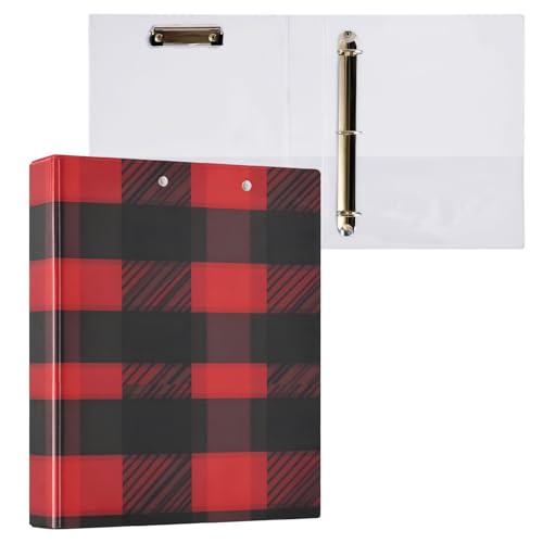 Buffalo Klemmbrett mit 3 Ringen, kariert, für 200 Blatt (21,6 x 27,9 cm), Rot, 1 Packung von ODAWA