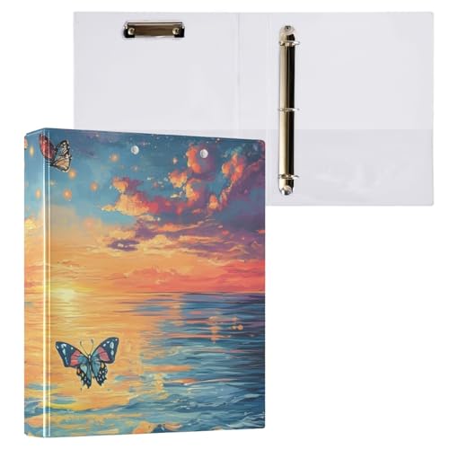Bunte Schmetterlinge Ozean Klemmbrett 3 Ringbücher mit Klemmbrett 2,5 cm runde Ringe Binder Organizer, 1 Packung Bunte Schmetterlinge Ozean Klemmbrett 3 Ringbücher mit Klemmbrett 2,5 cm runde Ringe Binder Organizer, 1 Packung von ODAWA