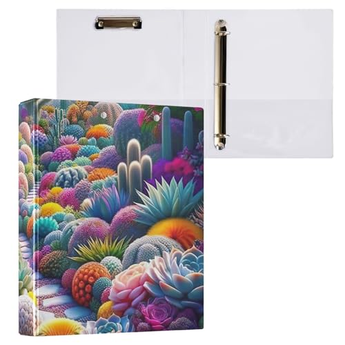 Bunte Sukkulenten-Gartenbinder-Klemmbrett, 3-Ring-Ordner, hält 200 Blatt, Ordner, Organizer für Schule und Büro, 1 Stück Bunte Sukkulenten-Gartenbinder-Klemmbrett, 3-Ring-Ordner, hält 200 Blatt, Ordner, Organizer für Schule und Büro, 1 Stück von ODAWA