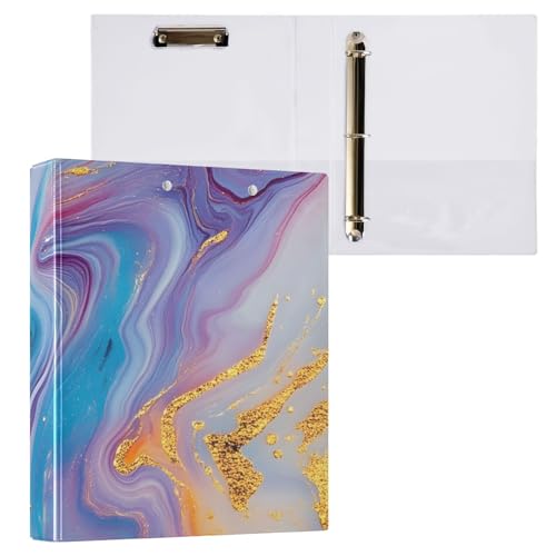 Bunter Marmor-Klemmbrett mit 3 Ringbüchern für Briefgröße, 2,5 cm, für Briefgröße (21,6 x 27,9 cm), 2 Stück von ODAWA