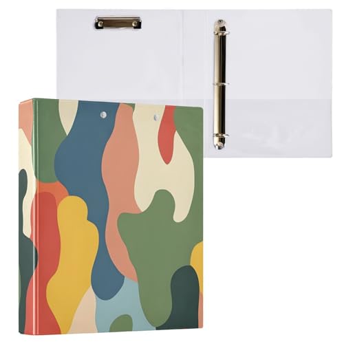 Buntes Camouflage-Klemmbrett mit 3 Ringen, hält 200 Blatt, 2,5 cm Ordner, Organizer für Briefgröße (21,6 x 27,9 cm), 1 Packung von ODAWA