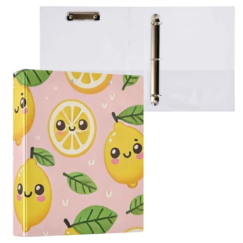 Cheerful Lemons Pink Binder Klemmbrett 3-Ringbücher für 200 Blatt Aktenordner für Schule und Bürobedarf, 1 Packung Cheerful Lemons Pink Binder Klemmbrett 3-Ringbücher für 200 Blatt Aktenordner für Schule und Bürobedarf, 1 Packung von ODAWA