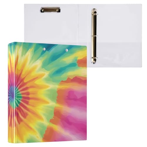 Cool Rainbow Swirl Tie Dye Klemmbrett Binder Drei Ringbücher 2,5 cm runde Ringe Binder Organizer, 1 Packung Cool Rainbow Swirl Tie Dye Klemmbrett Binder Drei Ringbücher 2,5 cm runde Ringe Binder Organizer, 1 Packung von ODAWA