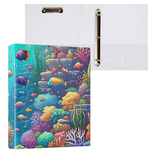 Coral Reef Klemmbrett mit 3 Ringen, für Papier im Briefformat (21,6 x 27,9 cm), Blau, 1 Stück von ODAWA