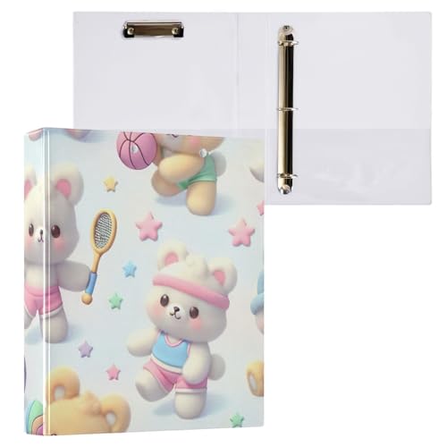 Cute Bears Klemmbrett mit 3 Ringen, Pastellfarben, Organizer für Schule und Büro, 2 Stück Cute Bears Klemmbrett mit 3 Ringen, Pastellfarben, Organizer für Schule und Büro, 2 Stück von ODAWA