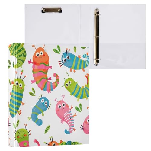 Cute Caterpillar Drei-Ringbuchordner mit Profil-Klemmbrett, Aktenordner für Bürobedarf, 1 Packung Cute Caterpillar Drei-Ringbuchordner mit Profil-Klemmbrett, Aktenordner für Bürobedarf, 1 Packung von ODAWA
